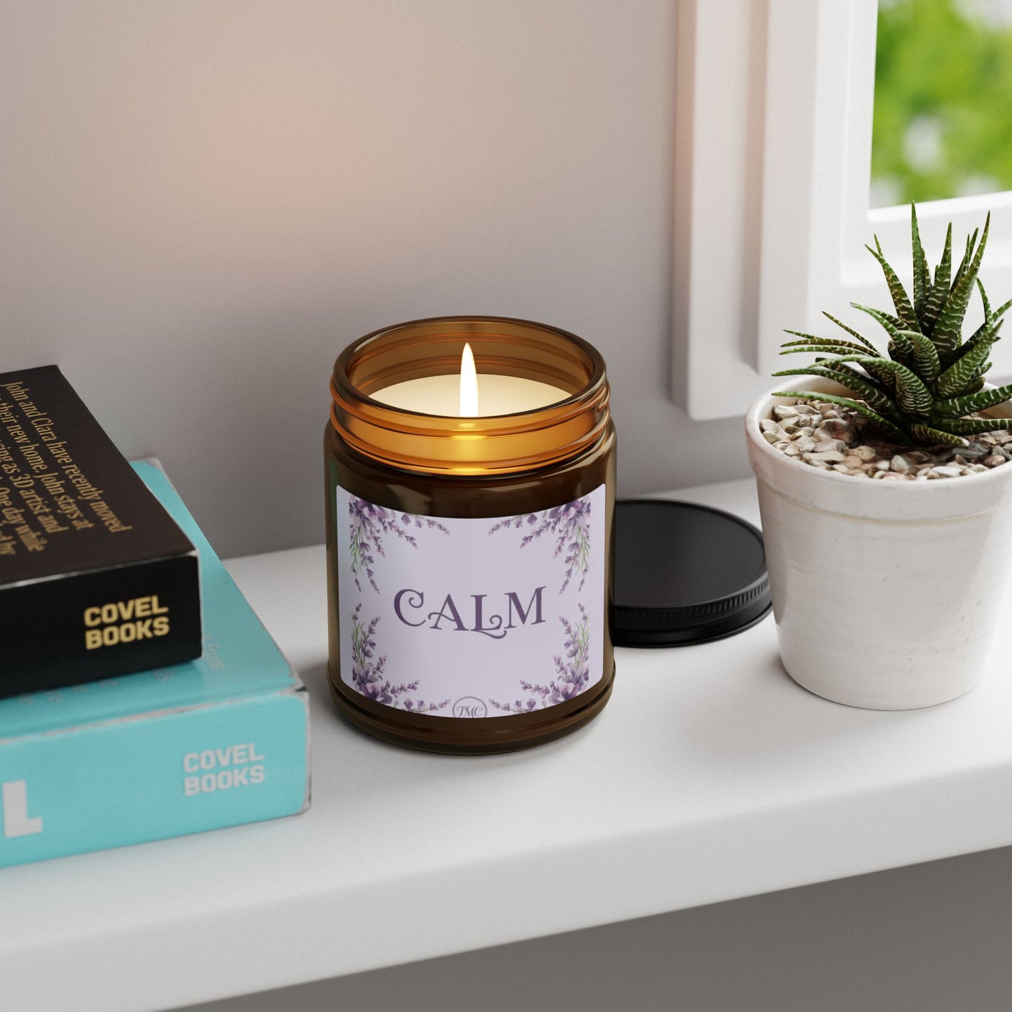 CALM Intention Soy Candle — Amber Jar (Scented)