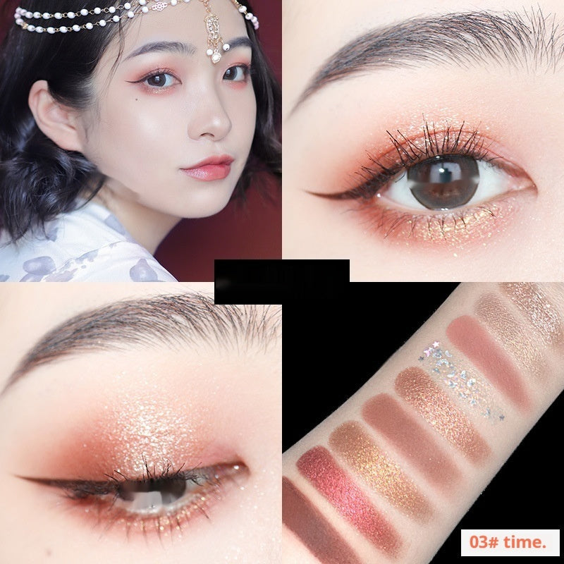 Nine Colors Matte Shimmer Sequins Earth Color Thin And Glittering Eye Shadow Plate