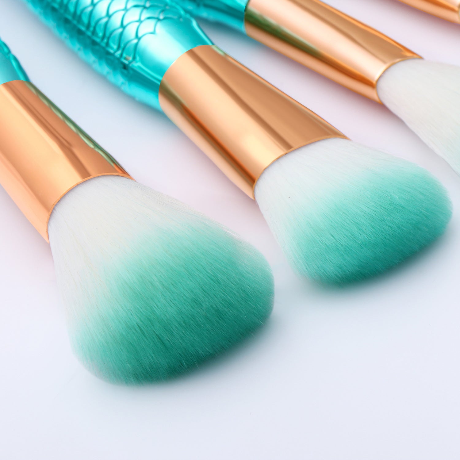 Gradient Electroplating Mermaid Makeup Brush Beauty Makeup Tool Set