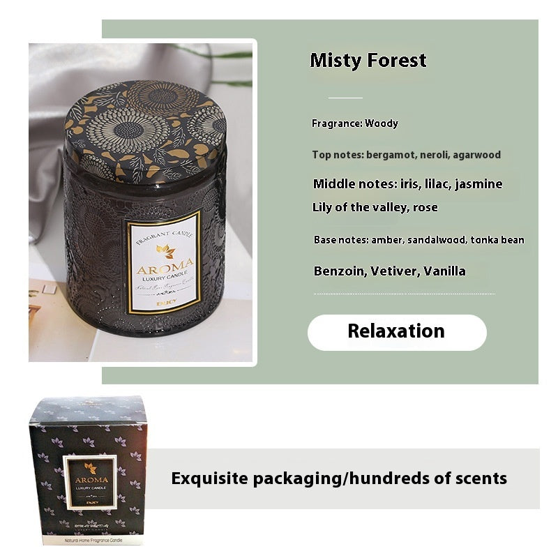 Large Aromatherapy Candle Creative Relief Glass