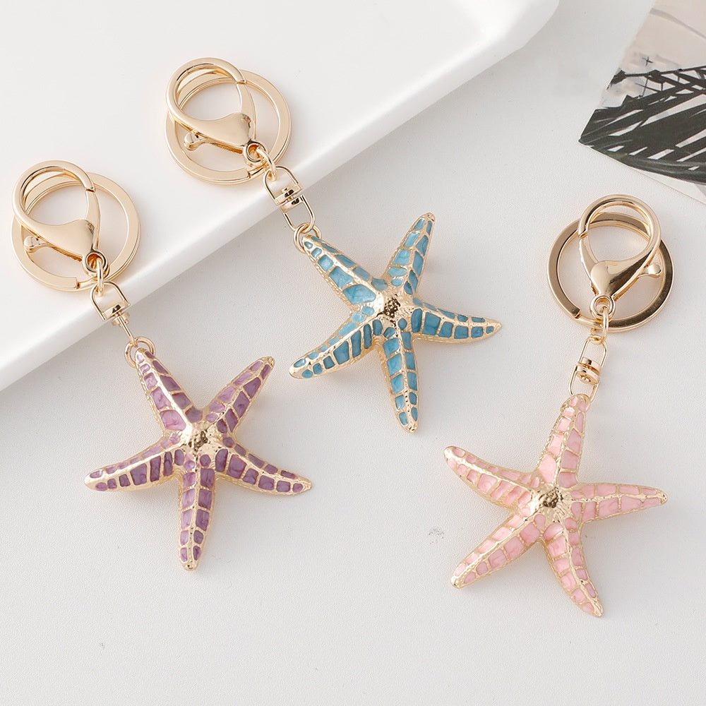 Starfish Shell Keychain Ocean Series
