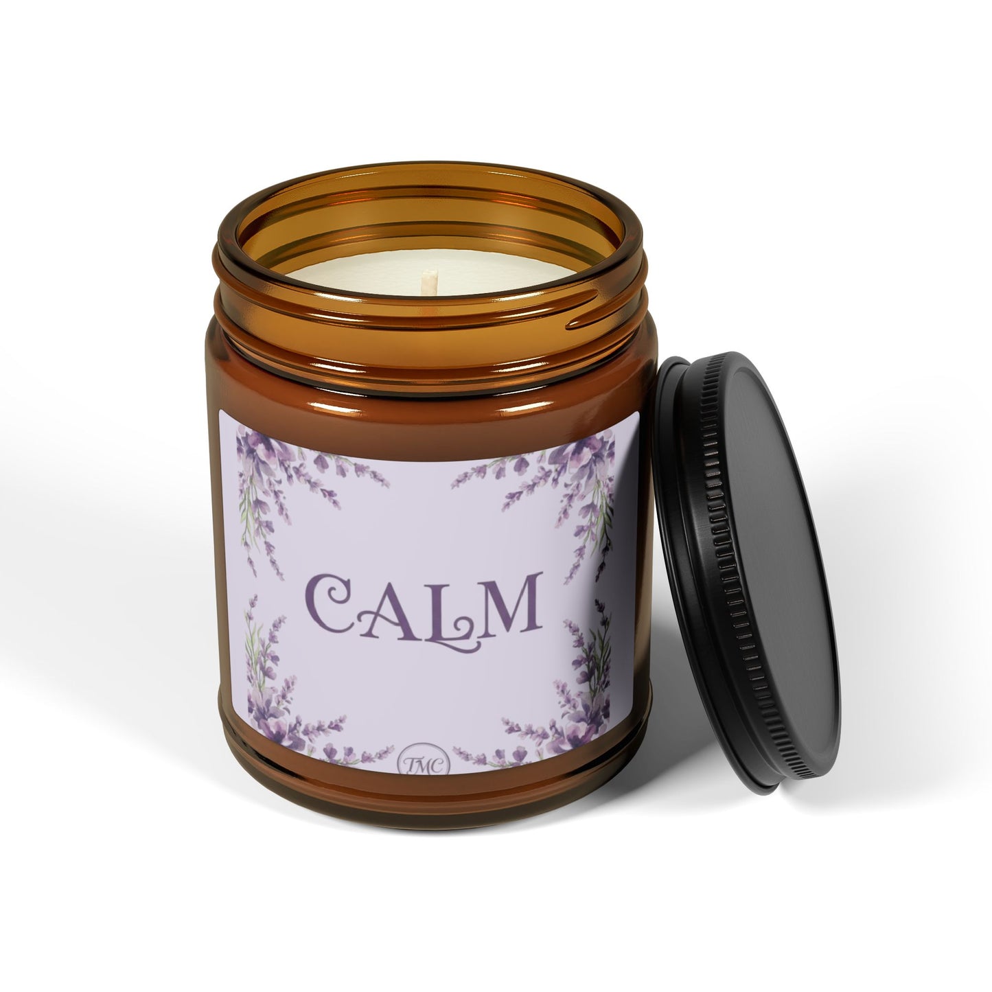 CALM Intention Soy Candle — Amber Jar (Scented)