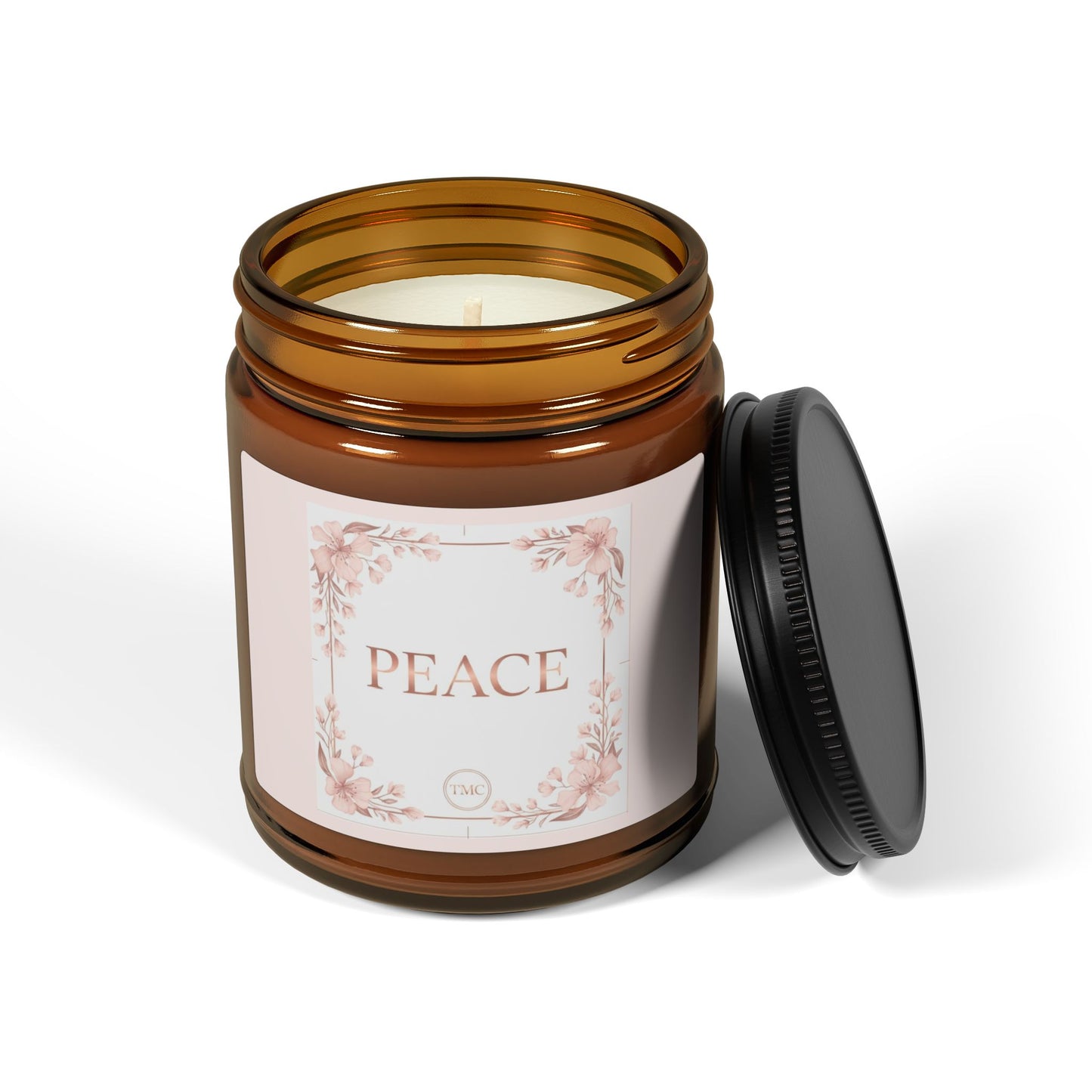 PEACE Intention Soy Candle — Amber Jar Scented Candle