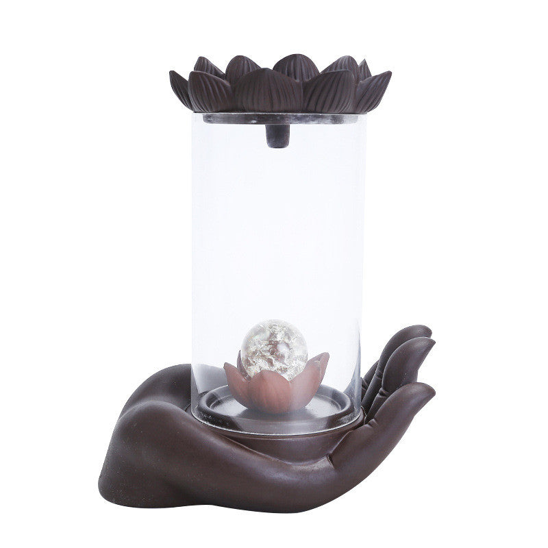 Creative Indoor Desktop Handmade Ceramic Ornament Windproof Backflow Incense Burner Buddhist Aromatherapy Stove