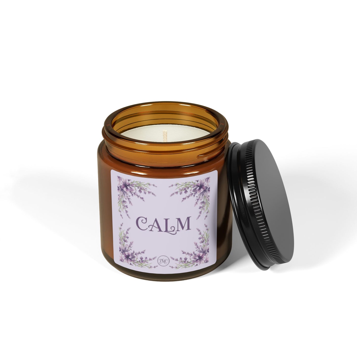 CALM Intention Soy Candle — Amber Jar (Scented)