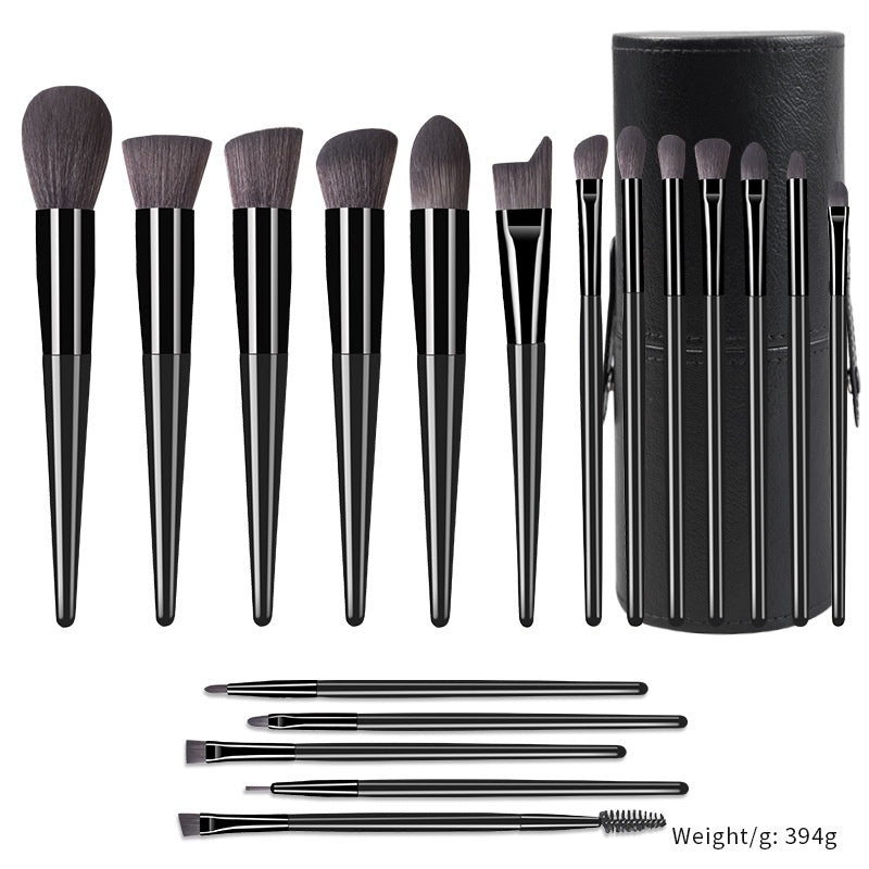 18 Champagne Makeup Brushes Suit High Quality Solid Wood Handle Beauty Tools