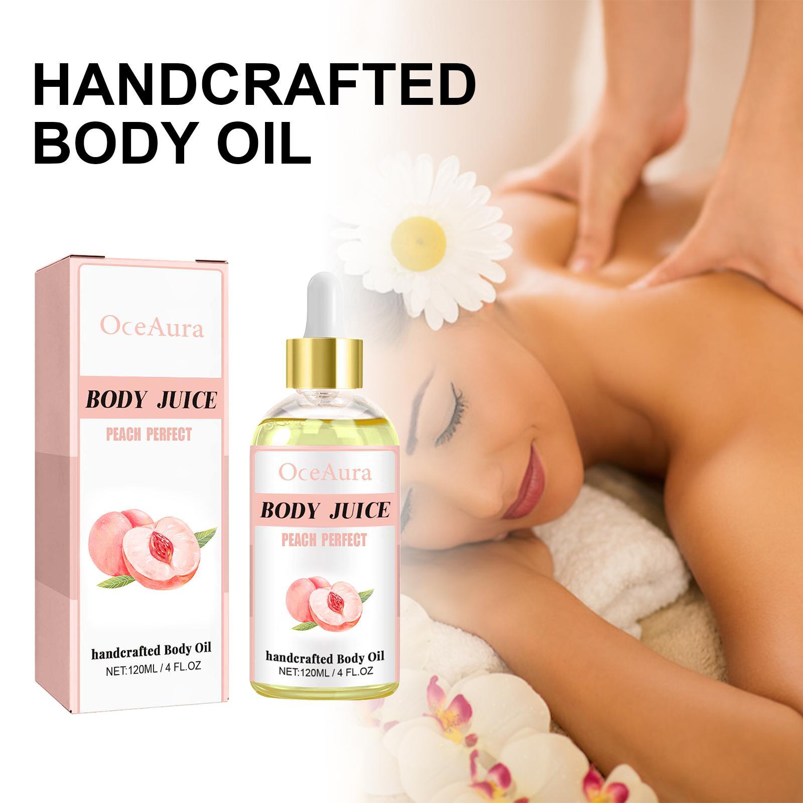 Peach Scented Body Oil Hydrating, Moisturizing, And Firming Massage Oil