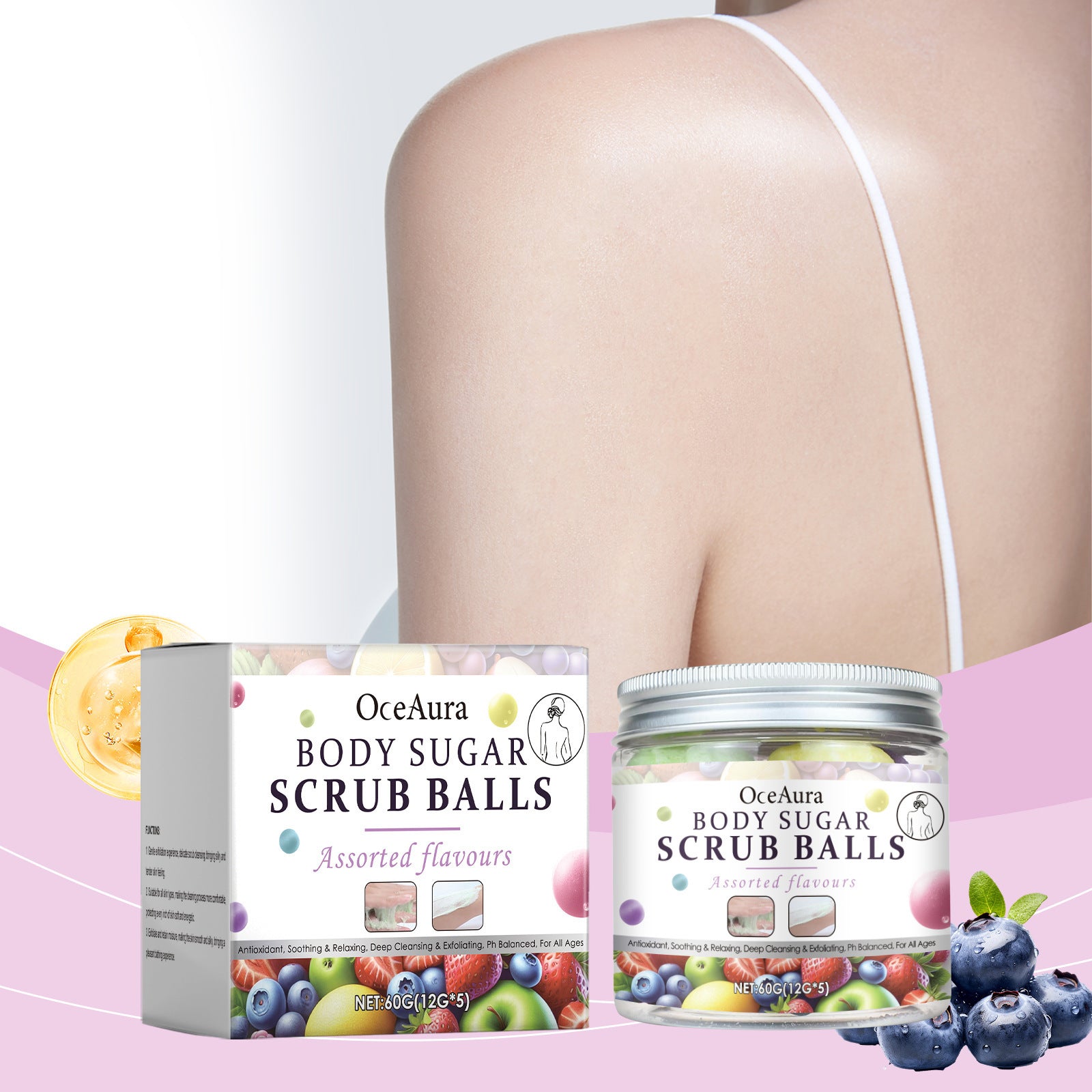 OCEAURA Exfoliating Dull Polish Bead Gentle Cleansing Care Silky Skin Soft Moisturizing Dull Polish Bead