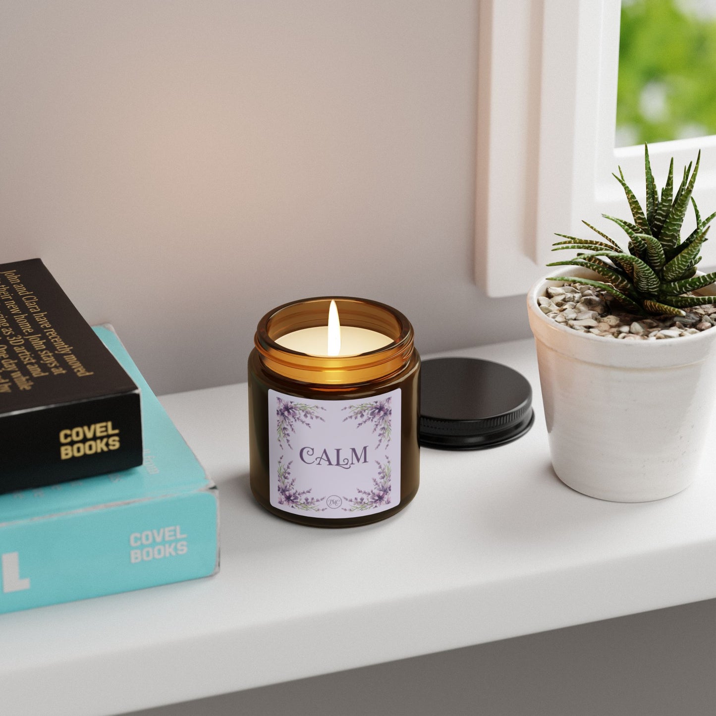CALM Intention Soy Candle — Amber Jar (Scented)