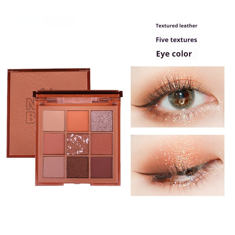 Nine Colors Matte Shimmer Sequins Earth Color Thin And Glittering Eye Shadow Plate