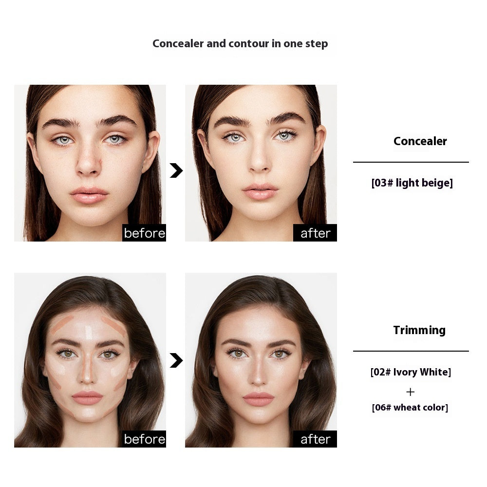 Three-dimensional Double-headed Highlight Contour Stick Facial Concealer Dark Circles Acne Marks Concealer Pen