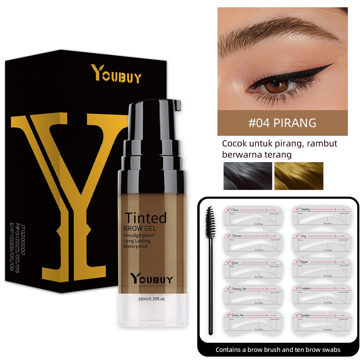 YOUBUY Light Brown Pigment-Boosting Eyebrow Gel