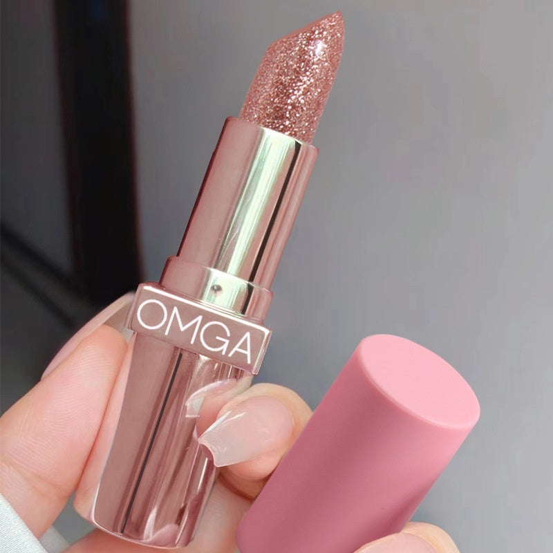 Bright Shiny Color-changing Lipstick Pearlescent Thin And Glittering