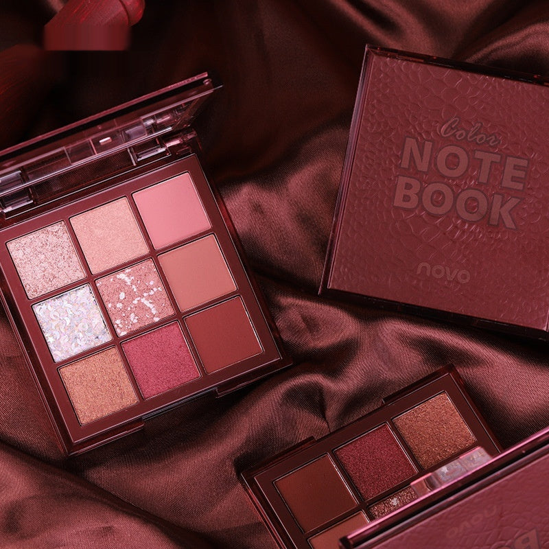 Nine Colors Matte Shimmer Sequins Earth Color Thin And Glittering Eye Shadow Plate