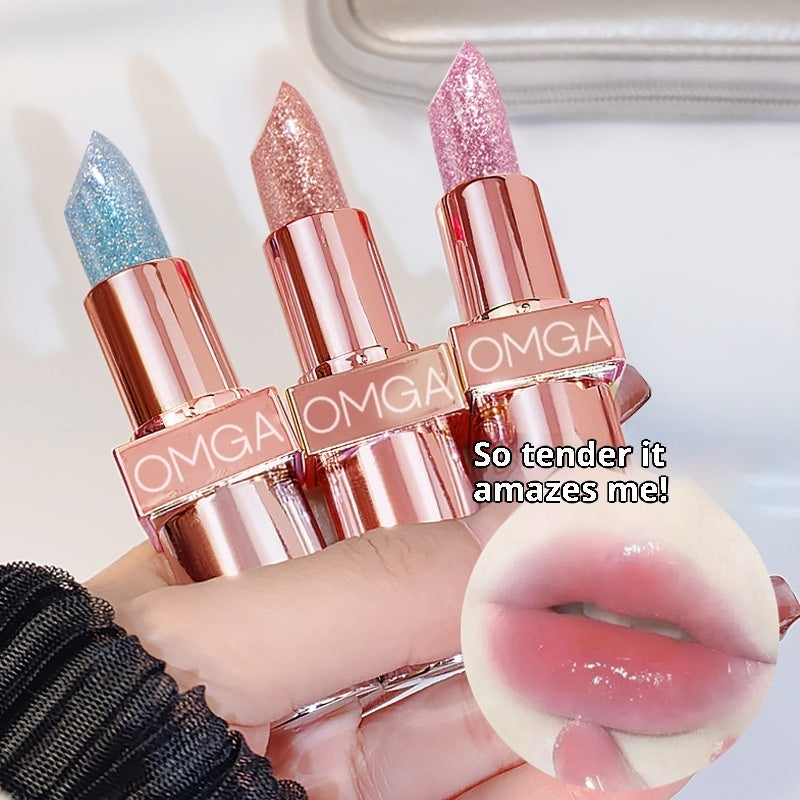 Bright Shiny Color-changing Lipstick Pearlescent Thin And Glittering
