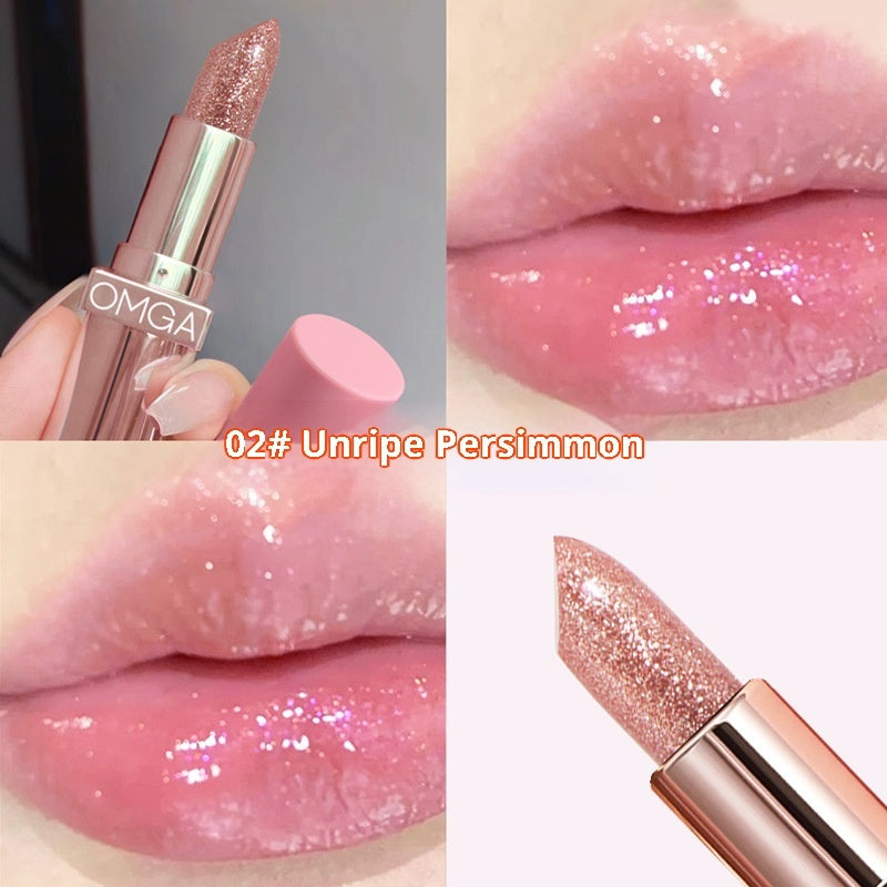 Bright Shiny Color-changing Lipstick Pearlescent Thin And Glittering