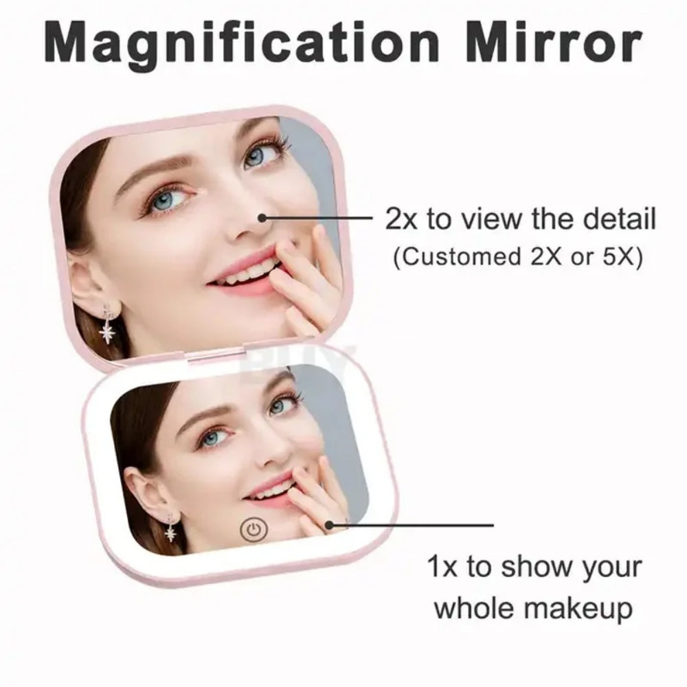 Smart Glow Travel Mirror - 3 light compact