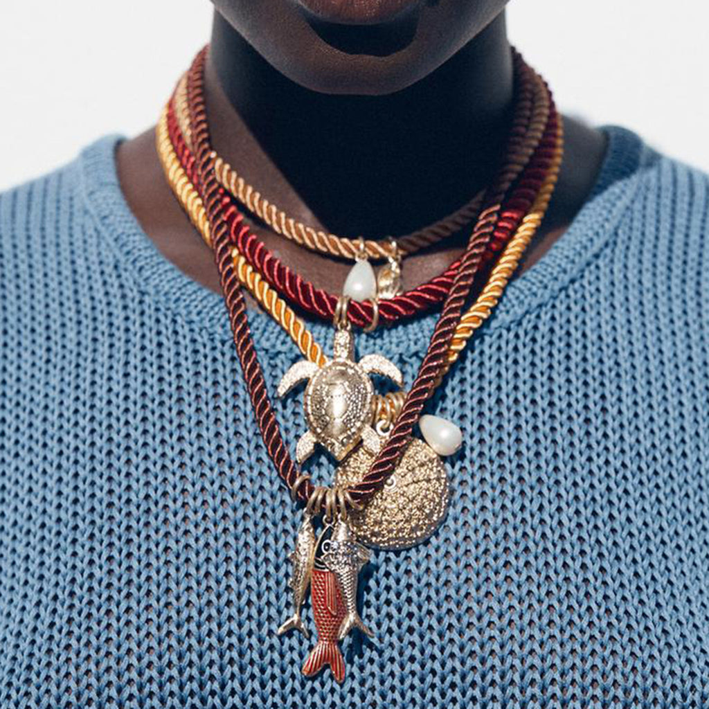 Ocean Wind Hand-knit Necklace