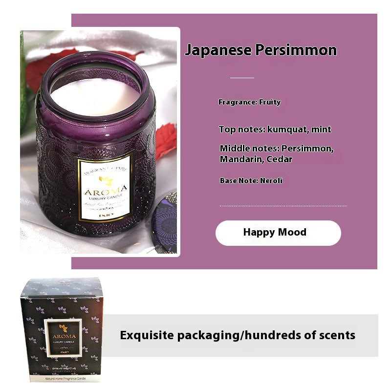 Large Aromatherapy Candle Creative Relief Glass