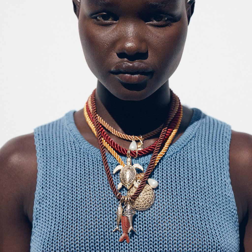 Ocean Wind Hand-knit Necklace