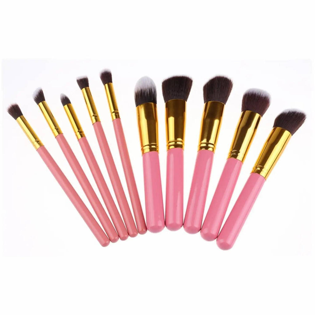 Golden Luxe 10-piece professional brush collection with bag