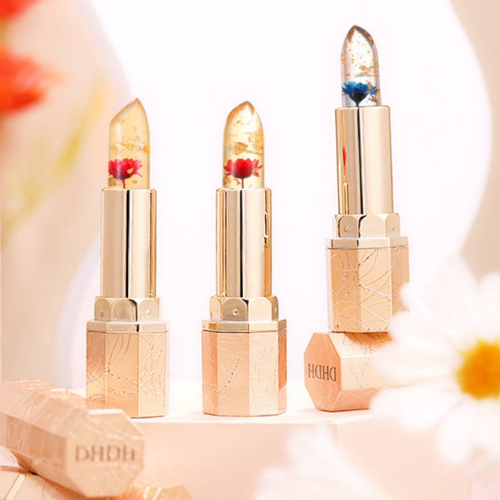 Petal Jelly Temperature-changing Flowers No Stain On Cup Long-lasting Lipstick
