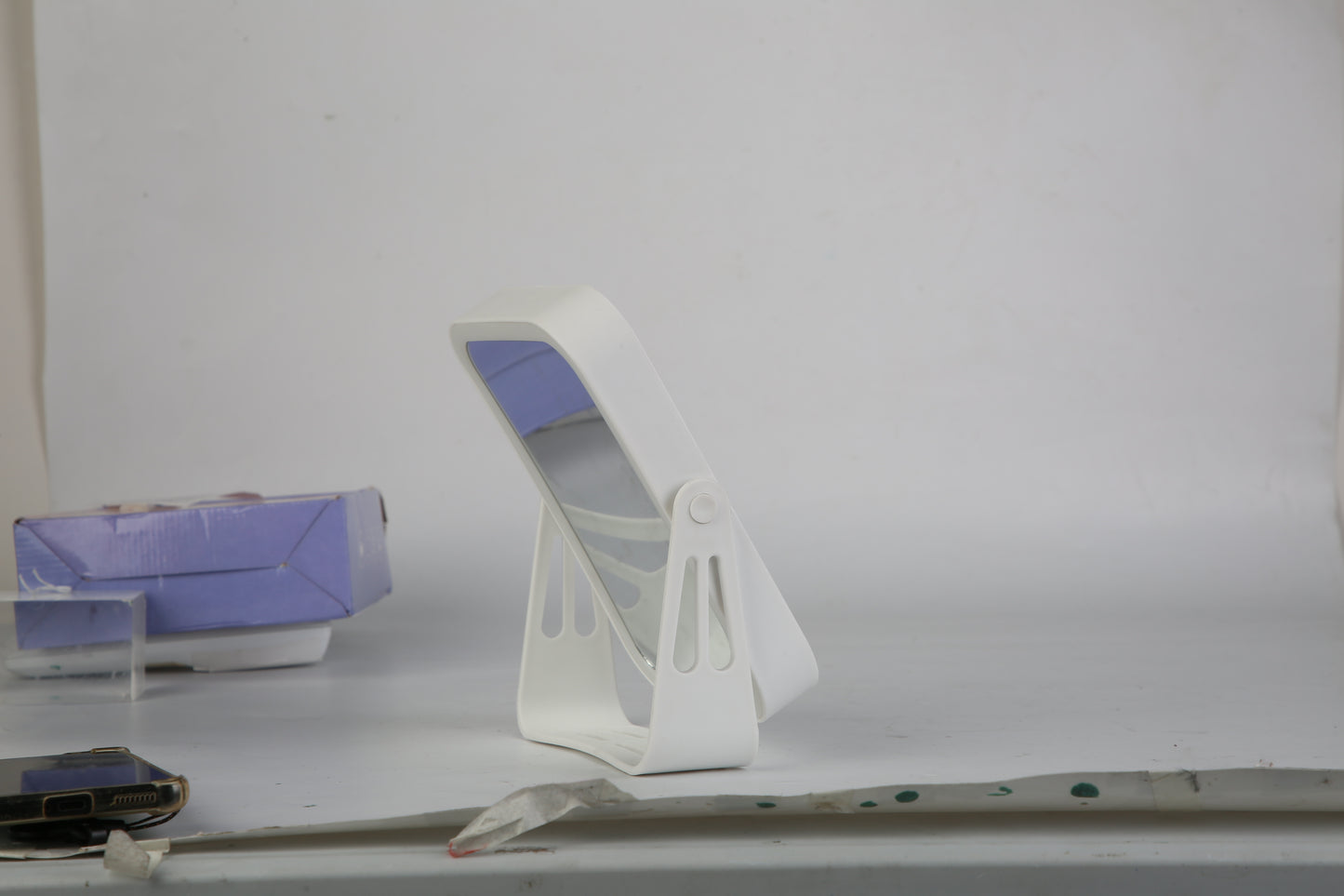 1Pc 10X Magnifying Lighted Makeup Mirror Double Sided Travel Makeup Mirror With 3 Light Colors Touch Screen USB Rechargeable