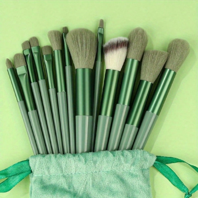 Makeup Brush Set- Soft And Fluffy Professional Makeup Foundation, Powder Eyeshadow, Kabuki Mixed Makeup Brush, Beauty Kit, Makeup Sponge, Beauty Gift, Makeup Beginner -13 Pieces