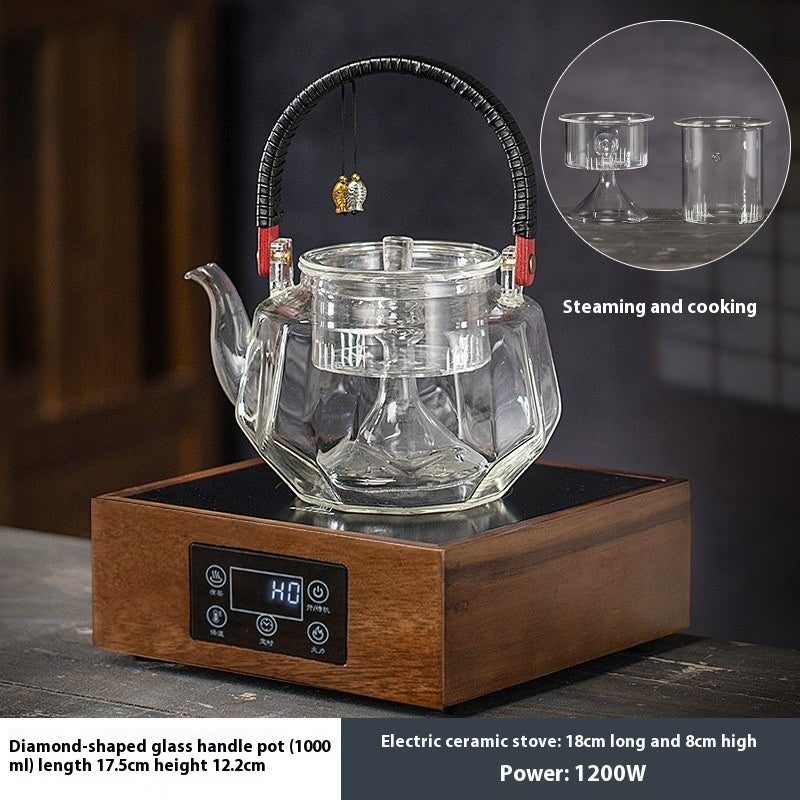 Glass Cooking Kettle Electric Ceramic Stove Household Tea Set Small Health Preservation Tea-boiling Stove Suit