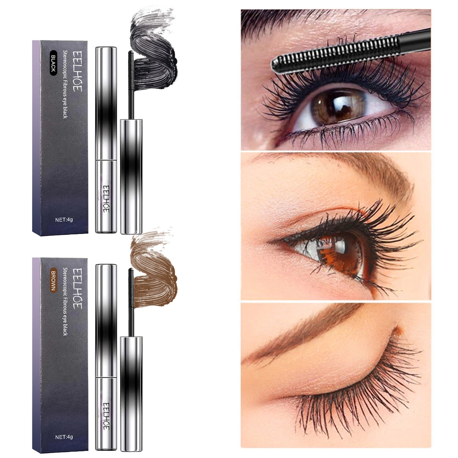 EELHOE jet black mascara waterproof smudge proof