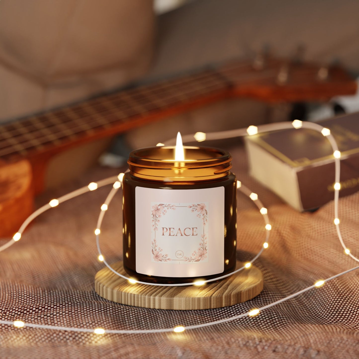 PEACE Intention Soy Candle — Amber Jar Scented Candle