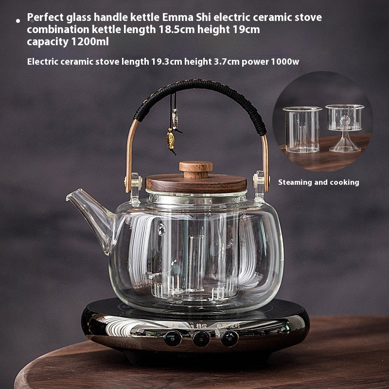 Glass Cooking Kettle Electric Ceramic Stove Household Tea Set Small Health Preservation Tea-boiling Stove Suit