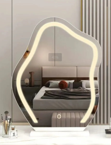 Large Makeup Mirror Cloud Shape Vanity Mirror 3 Colors LED Lights 220V