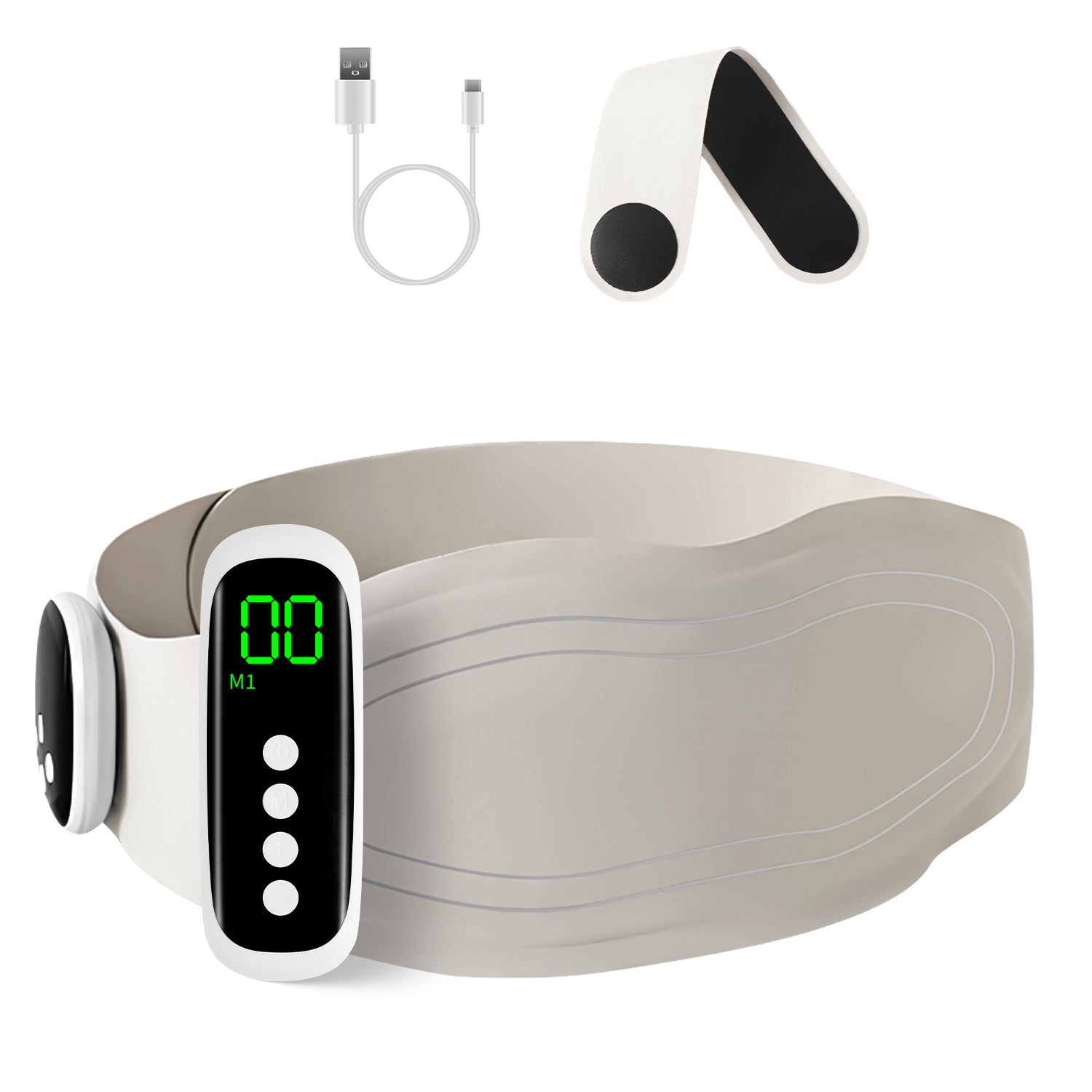 EMS Lower Back Massager Heating Pad Cordless Heating Pad For Back Belly Waist With Remote Magnetic Host 8 Modes 19 Intensity Levels 3 Heating Levels