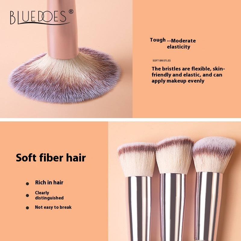 18 Champagne Makeup Brushes Suit High Quality Solid Wood Handle Beauty Tools