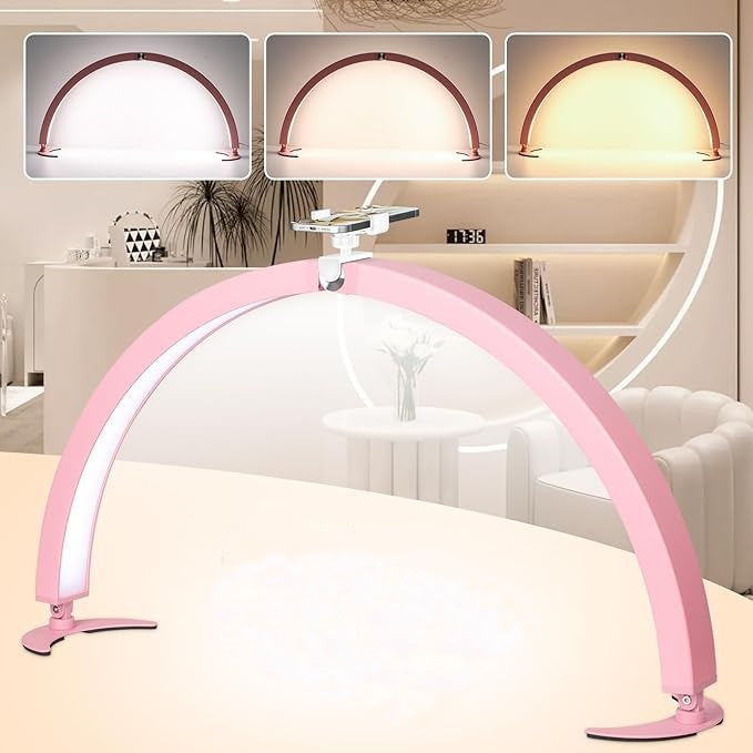 Nail Beauty Desktop Lamp Three-color Temperature Touch Control Half Moon U-shaped Fill Light