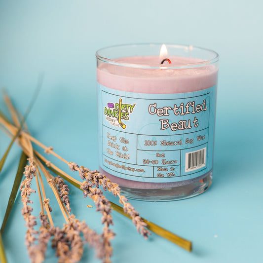 Dirty Dangles Hockey Candles - Certified Beaut (Lavender Lemongrass)