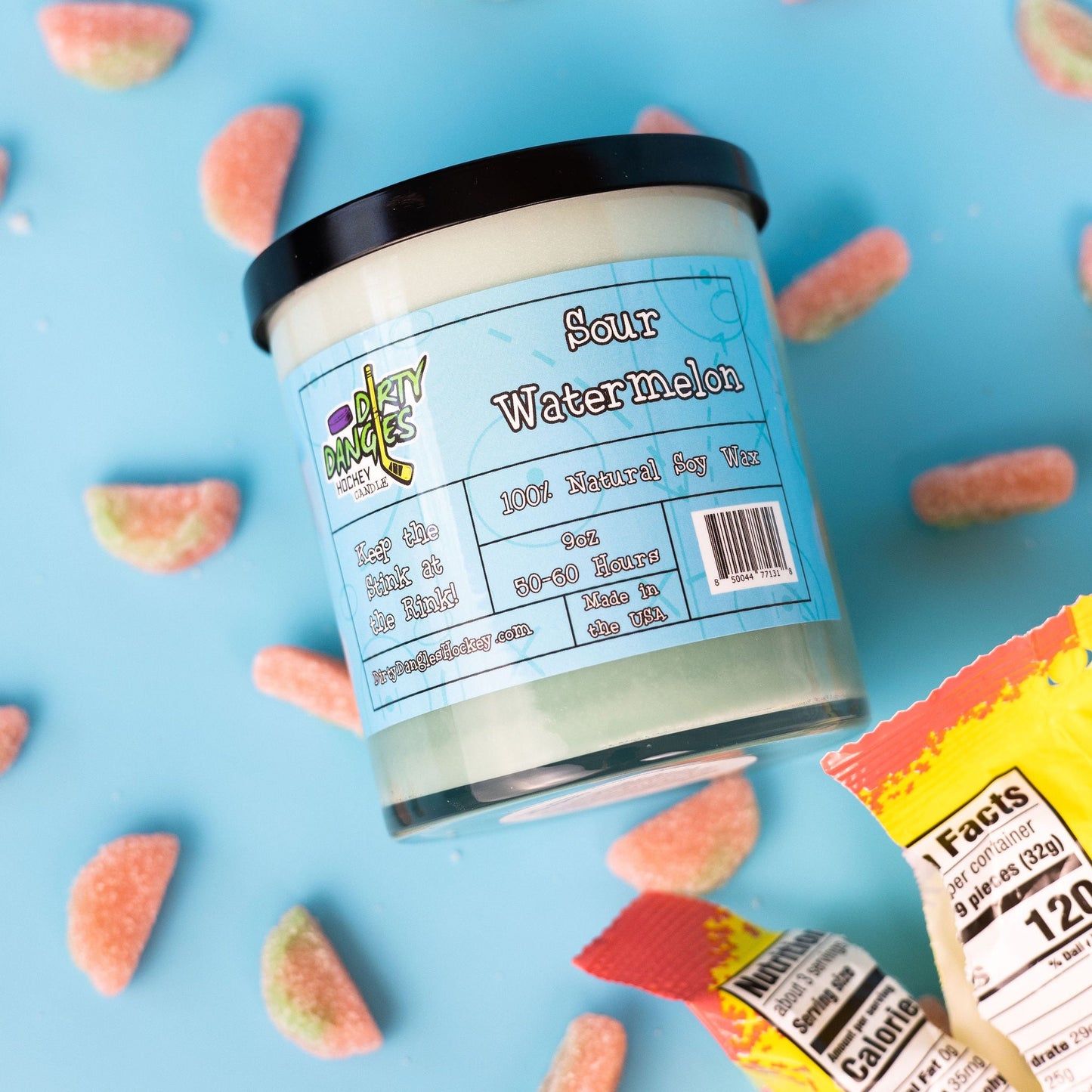 Dirty Dangles Hockey Candles - Sour Watermelon