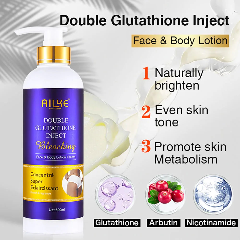 AILKE Glutathione 5-in-1 Women Skin Care Kit, With Body Lotion, Serum, Dark Spot Removal Cream, Body Cream, Brightening Soap