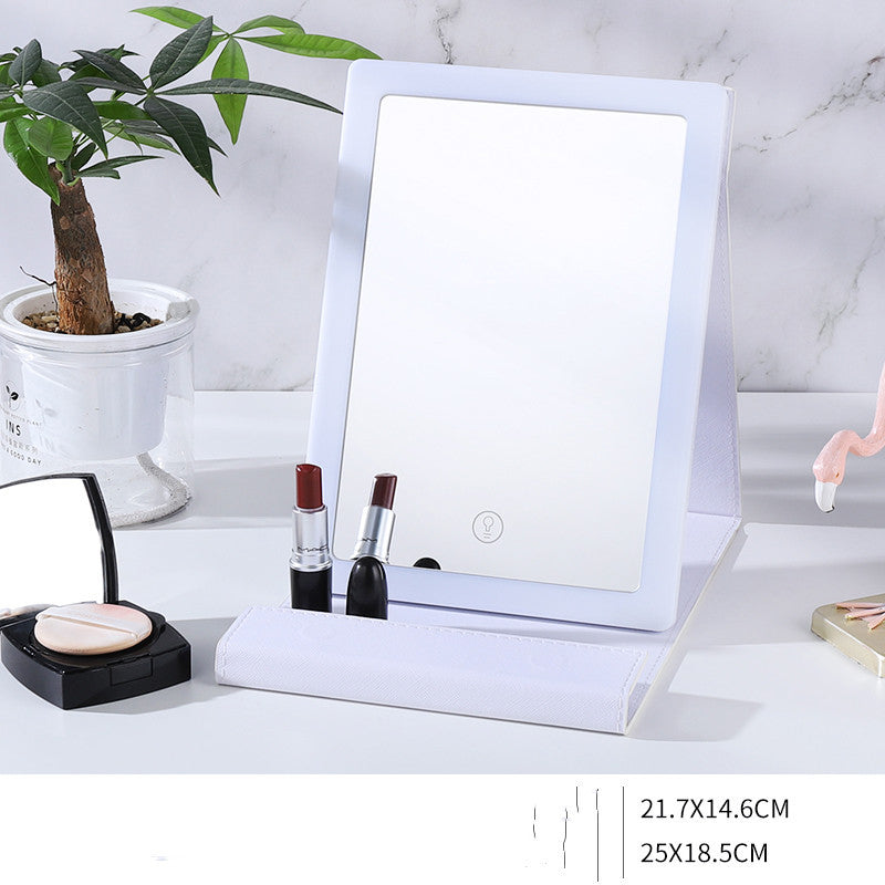 Luxe LED vanity mirror - portable folding design