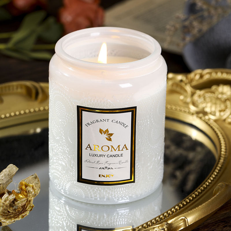 Large Aromatherapy Candle Creative Relief Glass