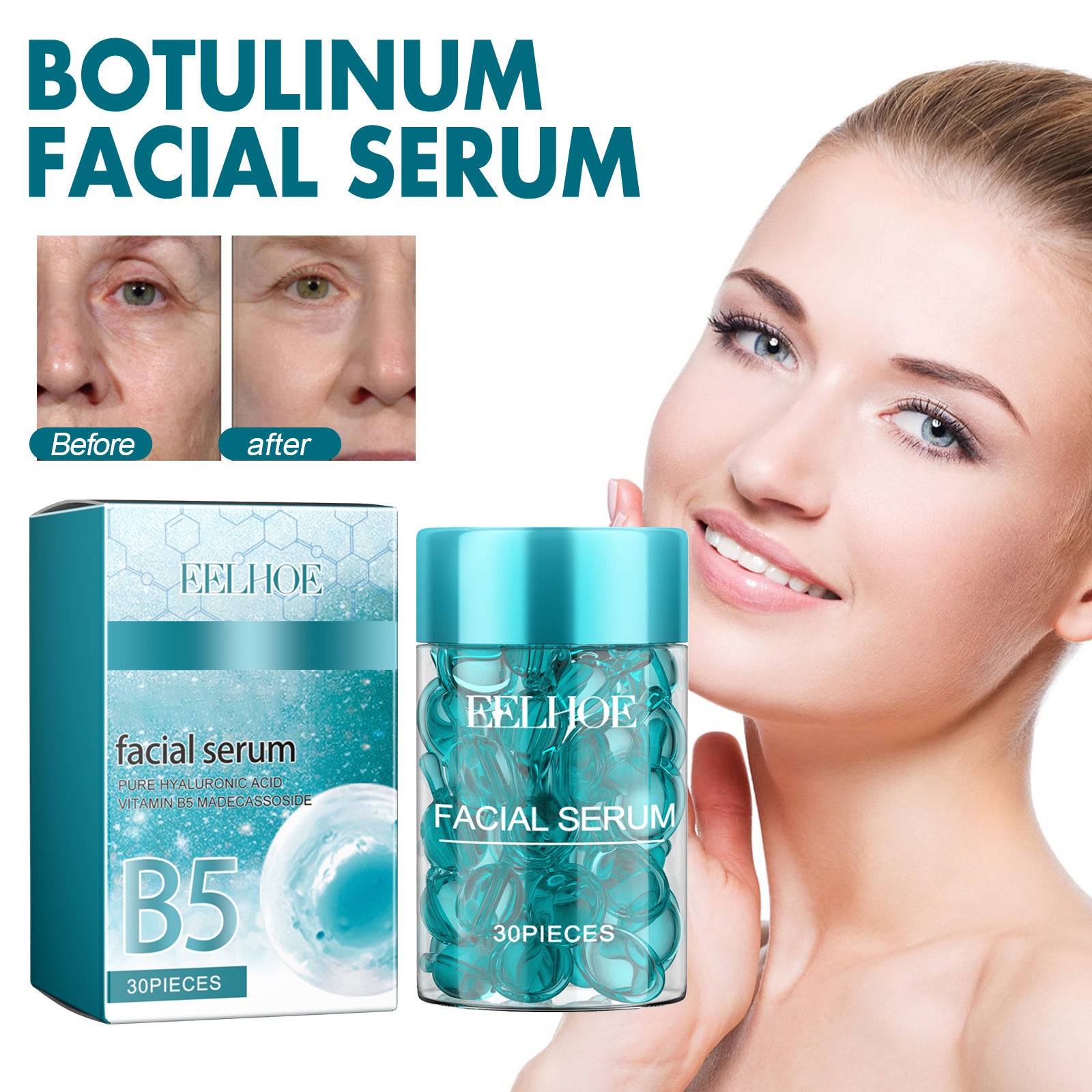 EELHOE B5 Facial Capsule Essence Reduces Fine Lines, Raised Lines, Sagging, Firming, Lifting And Moisturizing The Face