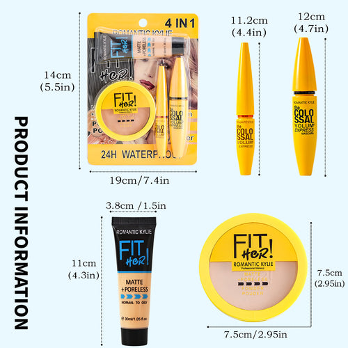 4 IN1 Bronzing Powder Concealing Foundation Makeup Set