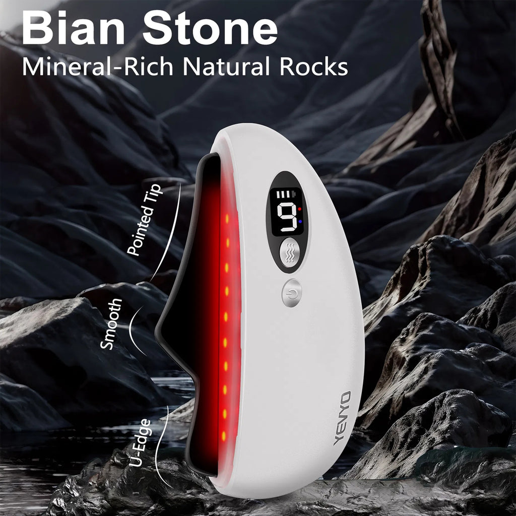 Gua Sha Facial Tool, Electric Black Obsidian Guasha Tool For Face, Chin, Neck, Body, Heated Vibrating Massage Gua Sha Stone For Face Sculpting, Wrinkle Removal, Anti-Aging