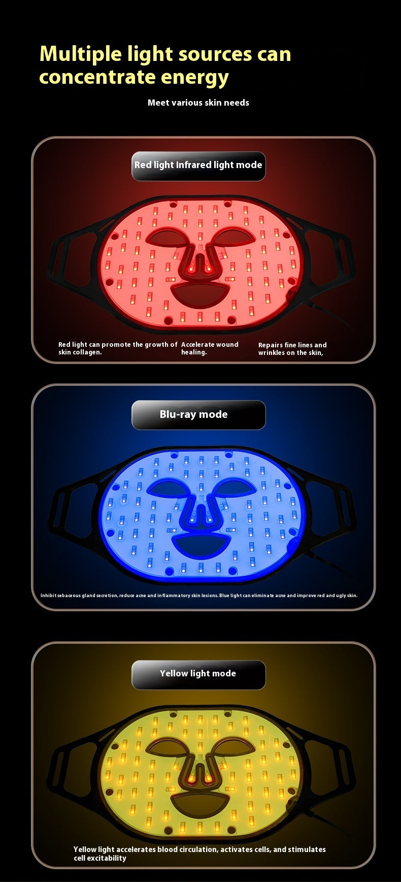 Red And Blue Everbright Bank Light Spectrum Mask Beauty Instrument