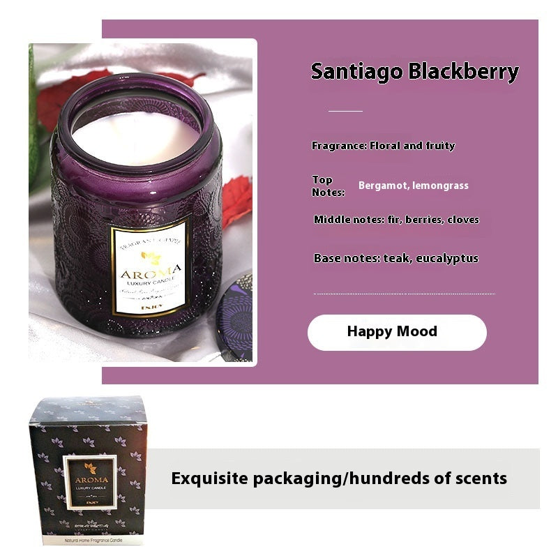 Large Aromatherapy Candle Creative Relief Glass