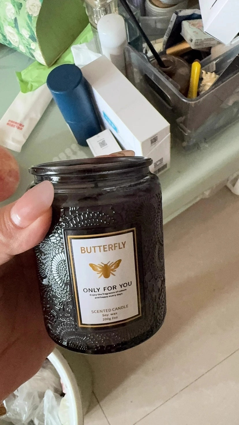 Large Aromatherapy Candle Creative Relief Glass