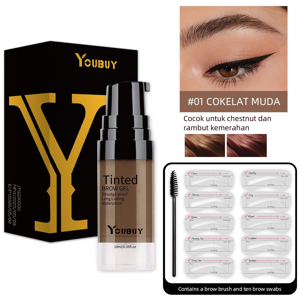 YOUBUY Light Brown Pigment-Boosting Eyebrow Gel