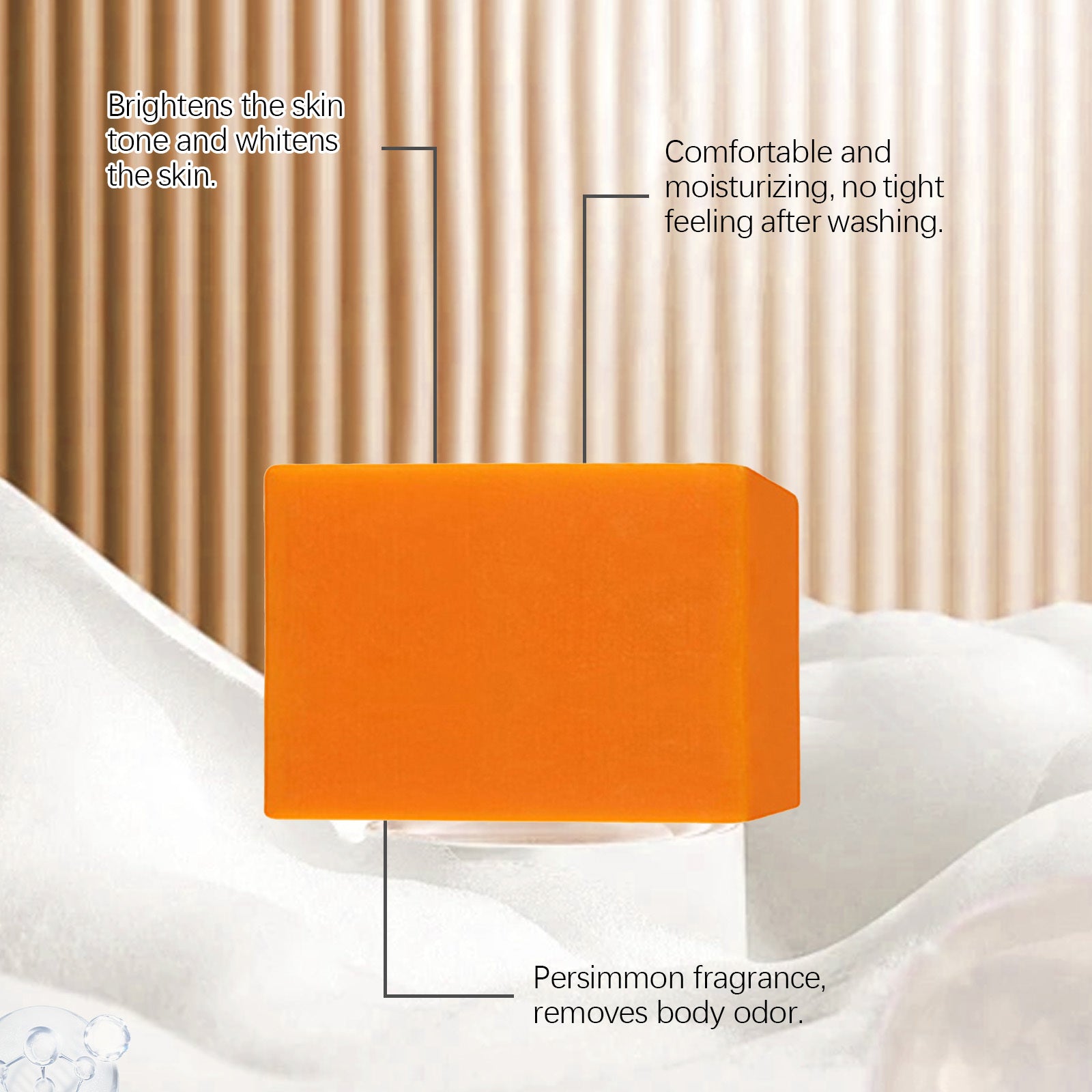OceAura Persimmon Goat Milk Body Soap Moisturizing, Moisturizing, Gentle Cleansing, Fragrant, Softening, Skin Care Soap