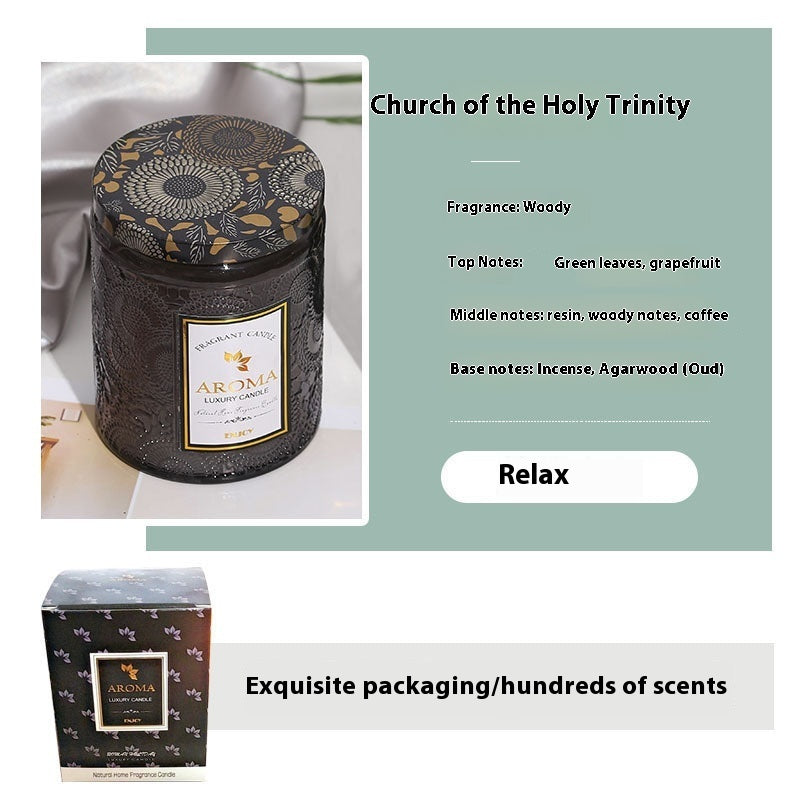 Large Aromatherapy Candle Creative Relief Glass
